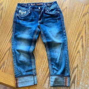 Women’s Rock Revival Ligeia Capris easy crop. Size 28